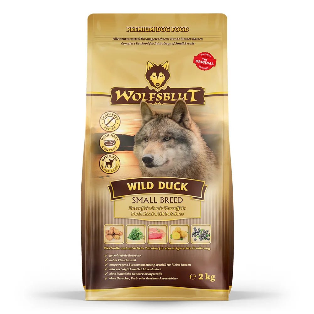 Wolfsblut Wild Duck Small Breed храна за кучета от дребни породи с дива патица и картофи, 2 кг - Wolfsblut храна за кучета